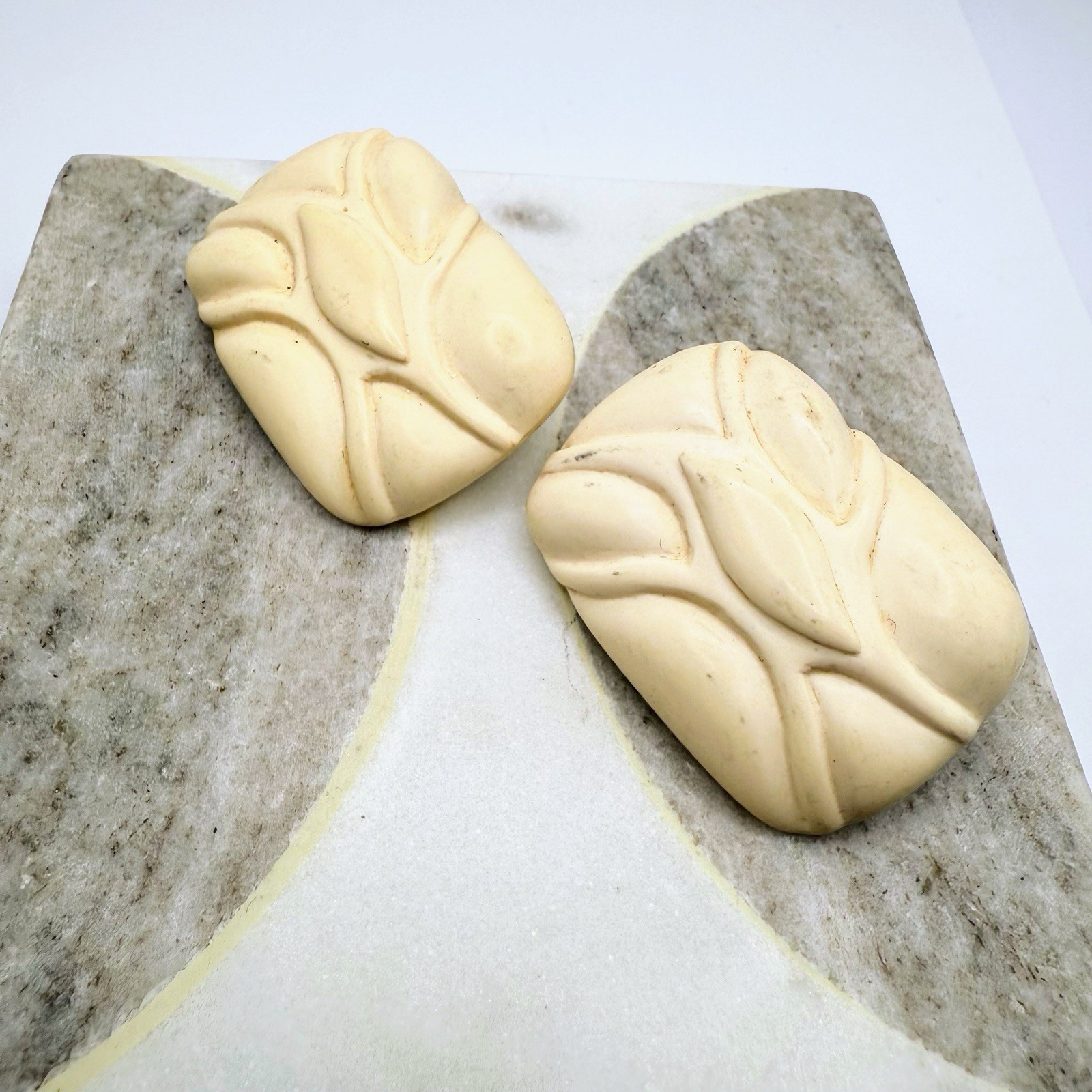 Vintage Designer Rectangular Ivory Large Clip Bac… - image 2