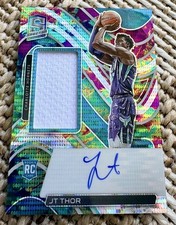 2021-22 Spectra JT Thor #216 Auto with Patch-Rookie 08/99 Teal Wave Prizm