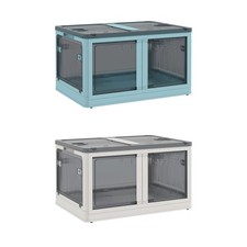 HOMCOM Stackable Storage Bins with Lids, Wheels, and Collapsible
