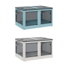 HOMCOM Stackable Storage Bins with Lids, Wheels, and Collapsible