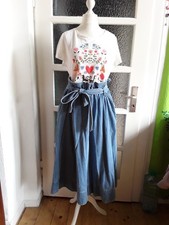 H&M Jeansrock Paperbag Midirock Highwaist Stiefelrock A-Linie M