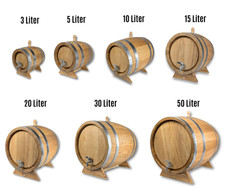 Holzfass Whiskyfass Eichenfass Schnapsfass Metallhahn 3,5,10,15,20,30,50 Liter