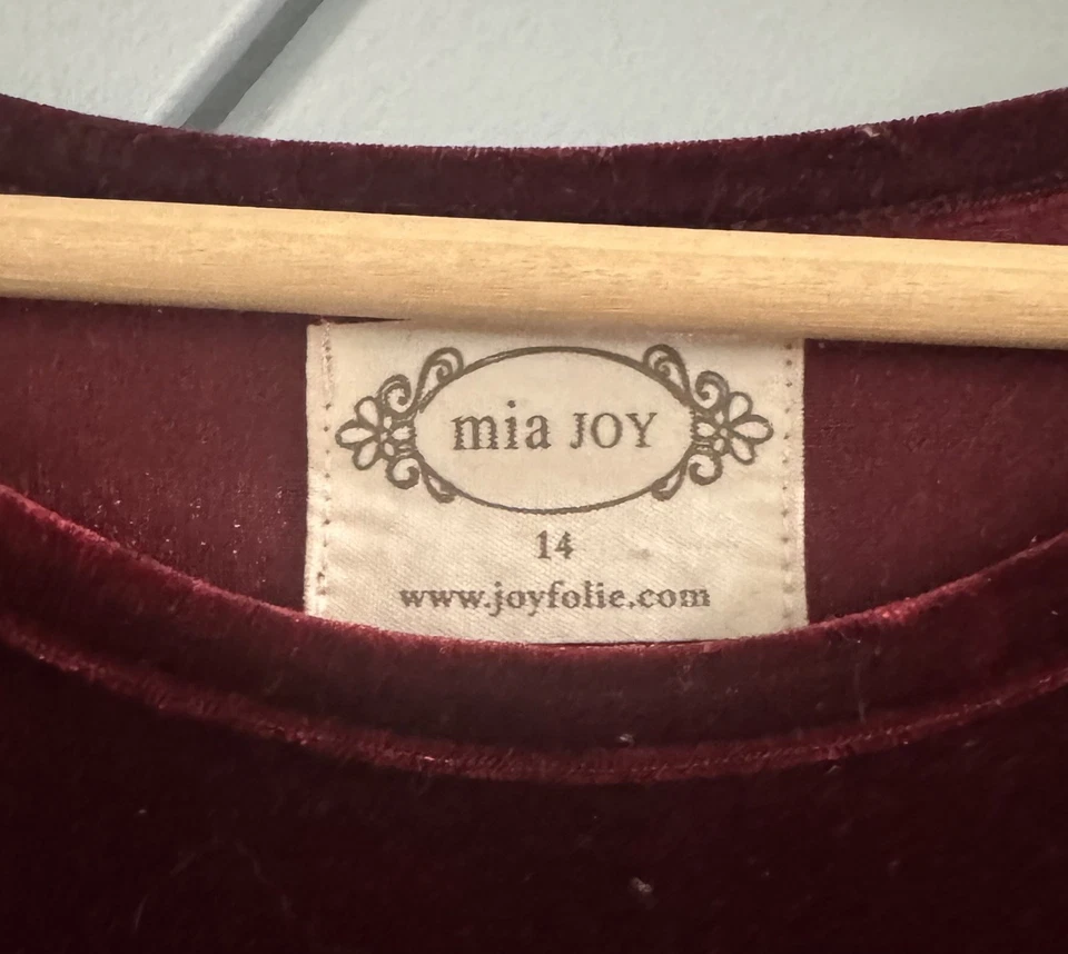 Vestido Aleena Joyfilm Niñas Navidad/Vacaciones Terciopelo En Rojo Rubí Talla 14 Foto 3 de 4