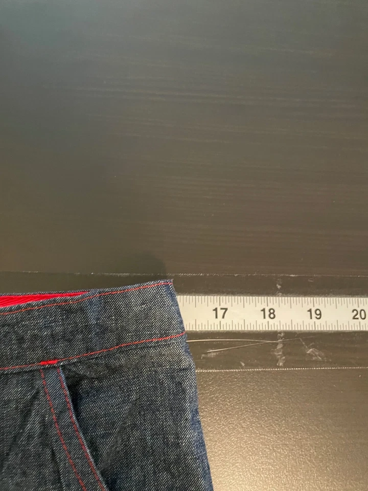 Falda vintage hecha a mano para mujer talla mediana denim con cordón relajado Lagenlook años 90 Foto 3 de 4