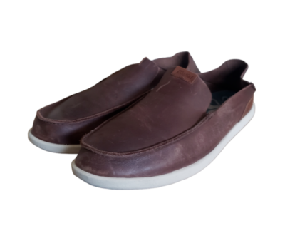 Olukai Nalukai Slip On Brown Leather Drop In Heel Shoes Men's Size