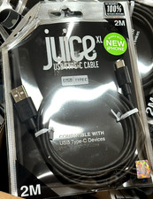 Juice New USB Type-C 2meter Charge & Sync Cable USB-C Black iPhone 15 + Samsung