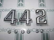 1969-1970 1973 Olds Cutlass 442 Hood Header Panel Emblem Set With Hardware