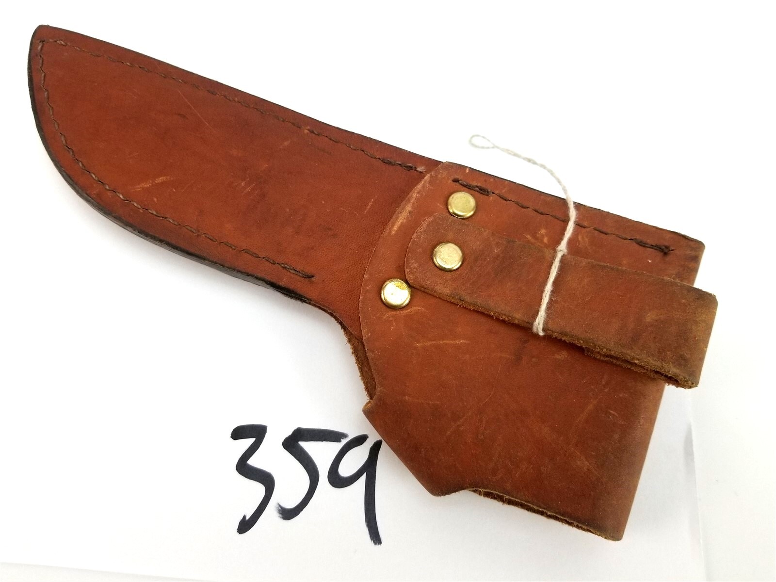 Unknown Maker Brown Leather Fixed Blade Knife Axe Sheath Belt Pouch