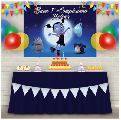 Striscione Banner VAMPIRINA YOYO PERSONALIZZATO Compleanno NOME