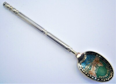 ST817) Emaille Cloisonne Kapellbrücke Luzerne Schweiz Souvenirlöffel