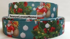 Grosgrain Ribbon Christmas Santa Claus Toy Bag Garland Tree Gifts Presents 1"