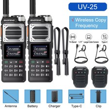 Baofeng Uv-25 Walkie Talkie Long Range Tri-power Two Way Radio VOX Bluetooth Mic