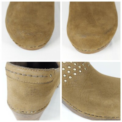 Bottes femme à talons bas en cuir nubuck Belles bottes HU brun