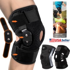 Med Hinged Knee Brace Compression Sleeve Joint Support Open Patella Stabilizer F