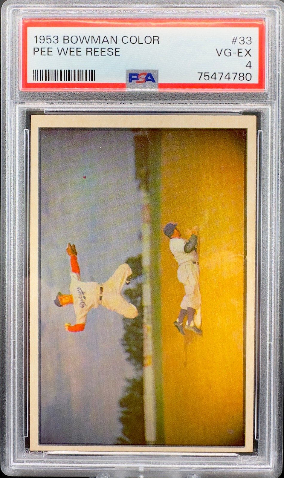 1953 Bowman Color #33 Pee Wee Reese PSA 4 Vg-Ex - Beautiful Card