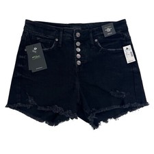 SILVER BEAU Girlfriend Fit Junior Women  s Shorts Sz 28 5/6 Black Distressed