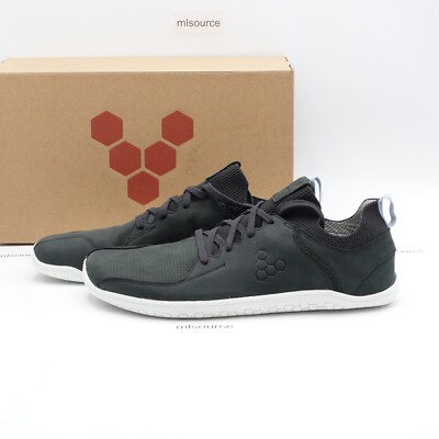 Size 12 US 45 EU Men's VivoBarefoot Primus Knit Lux II Barefoot Sneakers  Black