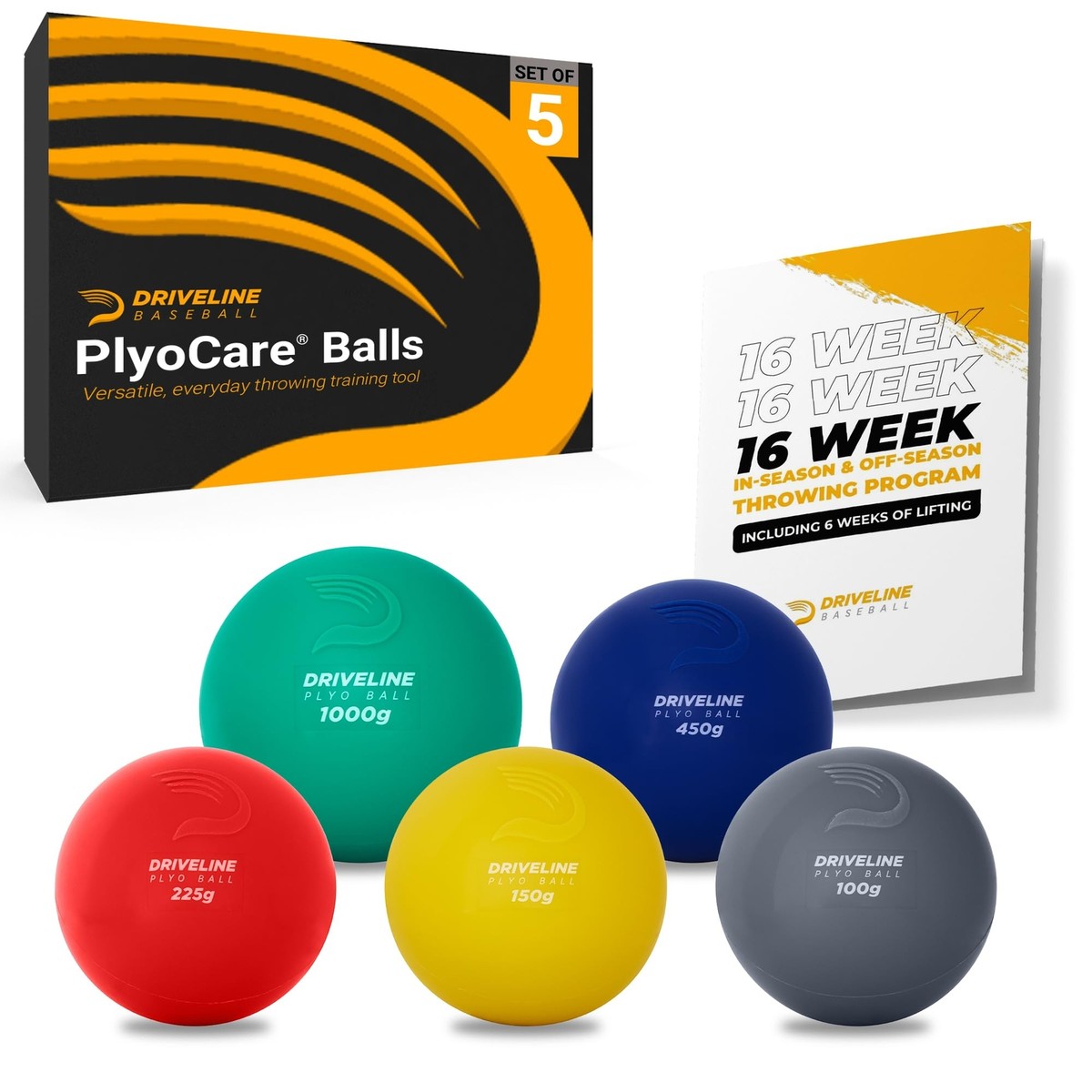 Driveline Baseball Youth PlyoCare® Balls - Set of 5 Weighted