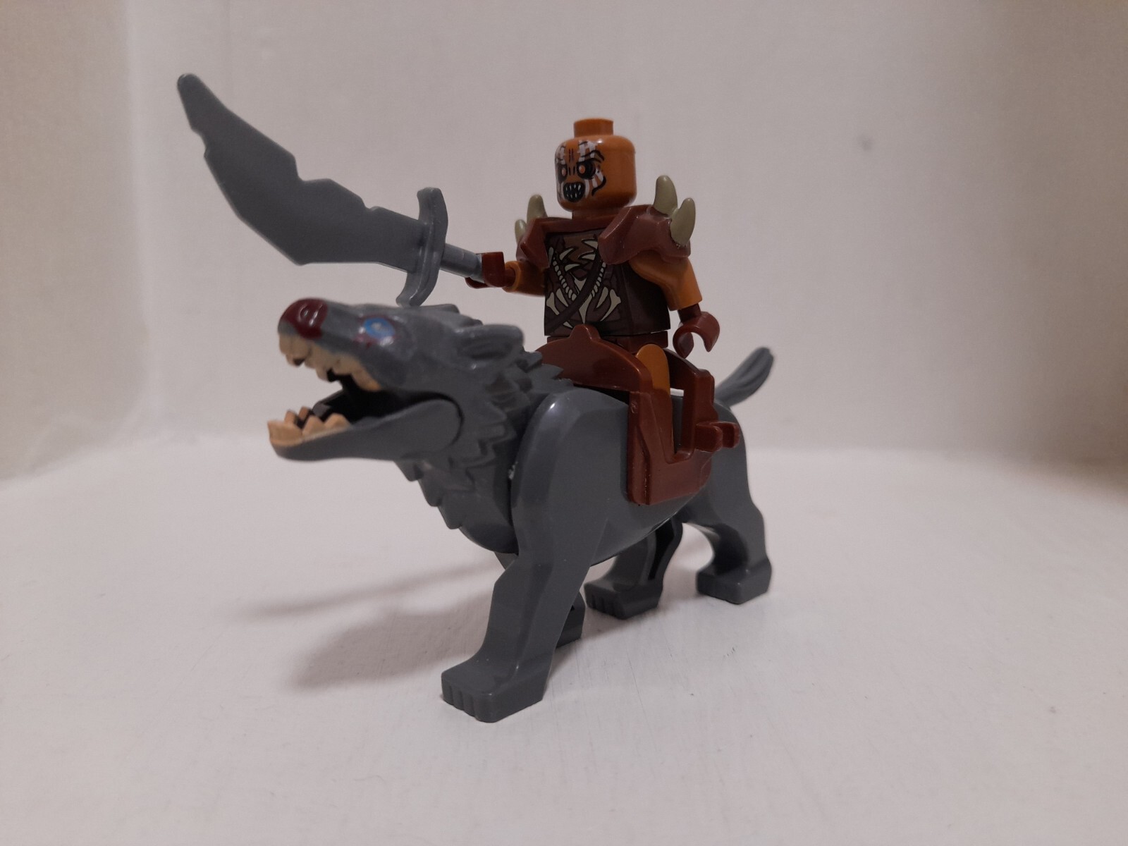 Lego Lord of The Rings/The Hobbit Grey Warg with Gandabad Orc (Unofficial Lego)