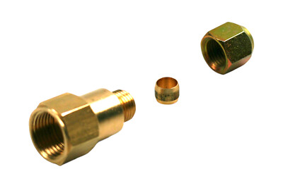 Adapter von  3/4-16 UNF Füllschlauch auf 8mm Kupferleitung - G1/4'' RVS LPG