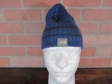 The North Face Beanie Hat Youth Sized Knitted Reversible Blue - VERY NICE