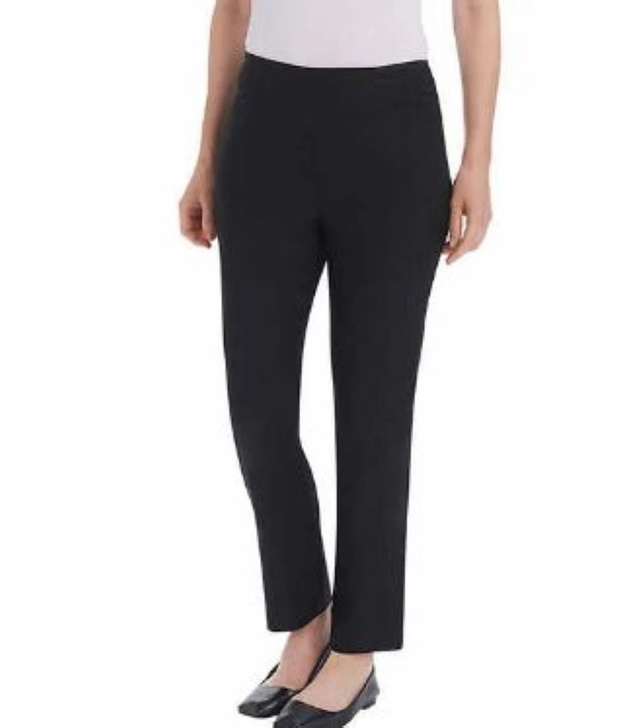 Hilary Radley Ladies EcoCosy Pull-On Ankle Built-in Tummy Control Pant,  Black S