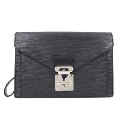 Louis Vuitton Black Epi Pochette Sellier Dragonne Clutch M52762