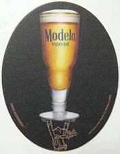 MODELO ESPECIAL Cerveza Beer COASTER, Mat with MEXICAN NATIVES w/ BOTTLE, MEXICO