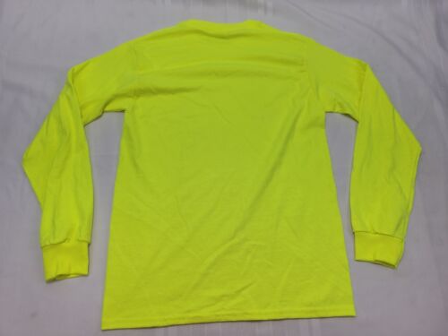 Mens's Safety Yellow Cotton Blend High Vis Long Short Sleeve T Shirt X2 Small - Picture 11 of 12