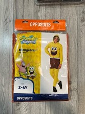 Spongebob Squarepants Kids Jumpsuit Hooded zip Closure Costume 2-4 years ol