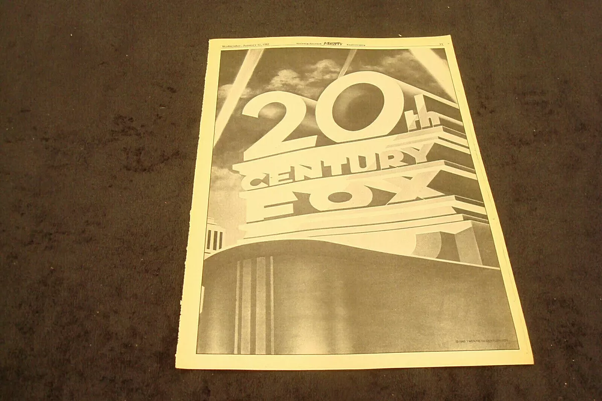 HOLLYWOOD STUDIO with 20TH CENTURY FOX logo 1983 ad on top of art