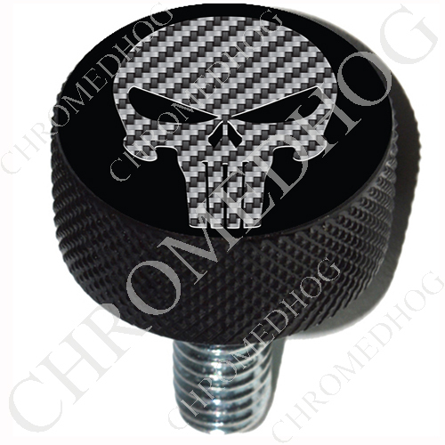 Silver - Billet Aluminum LG Knurled Seat Bolt for Harley - White P