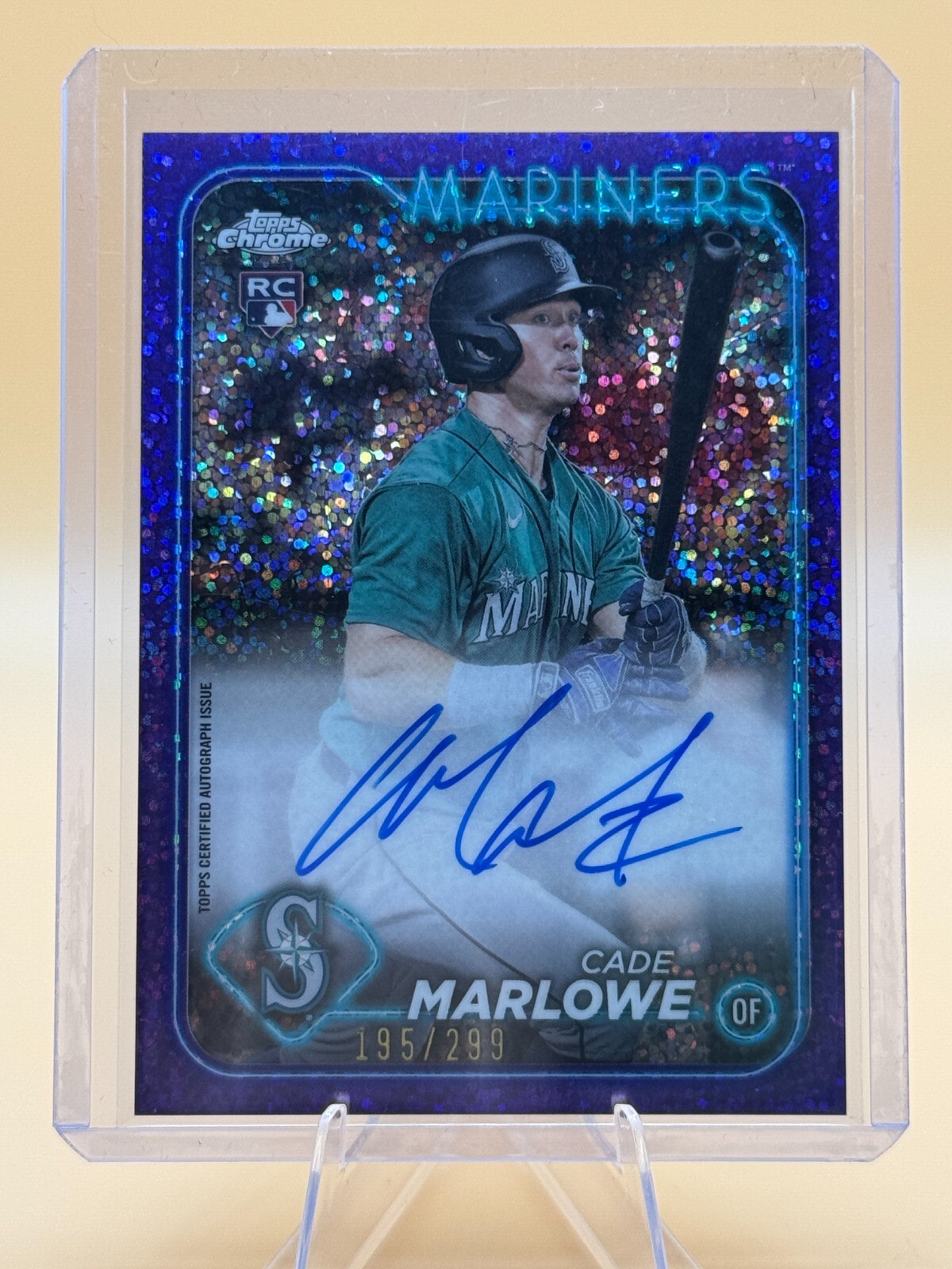 2024 Topps Chrome - Cade Marlowe #RA-CMA (RC) Auto Purple Speckle /299 Mariners