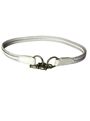 Lauren Ralph Lauren White Braided Leather Stretch Equestrian  display picture 2