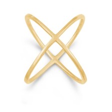 Sterling Silver GP Criss Cross X Style Ring