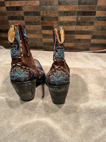 Old Gringo Leather Floral Embroidered Cowboy Western ZIp Boots 7B - Picture 5 of 8