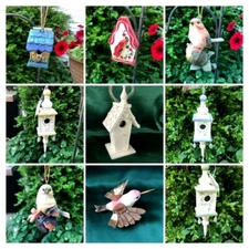 ASSORTED BIRD AND BIRDHOUSE ORNAMENTS  - YOU CHOOSE!