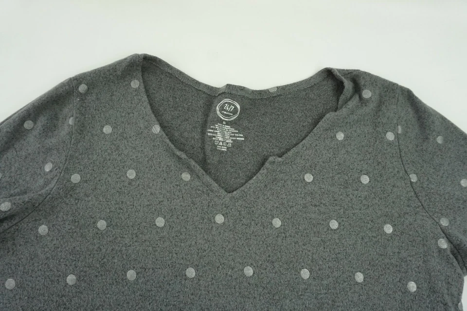 Maurices 24/7 свитер женщин серый плюс 2 X тянуть над V шеи в горошек длинным рукавом - Изображение 3 из 4