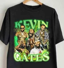 HOT Vtg Kevin Gates Gift For Fans Cotton Black Full Size Men Women T Shirt