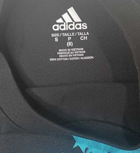 New Adidas Boys' Logo Graphic Tee Shirt Black Sz Small (8) - Picture 5 of 6