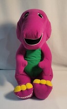 Vtg 1992 71245 Playskool Talking Barney Purple Dino 18  Plush Tested and Working
