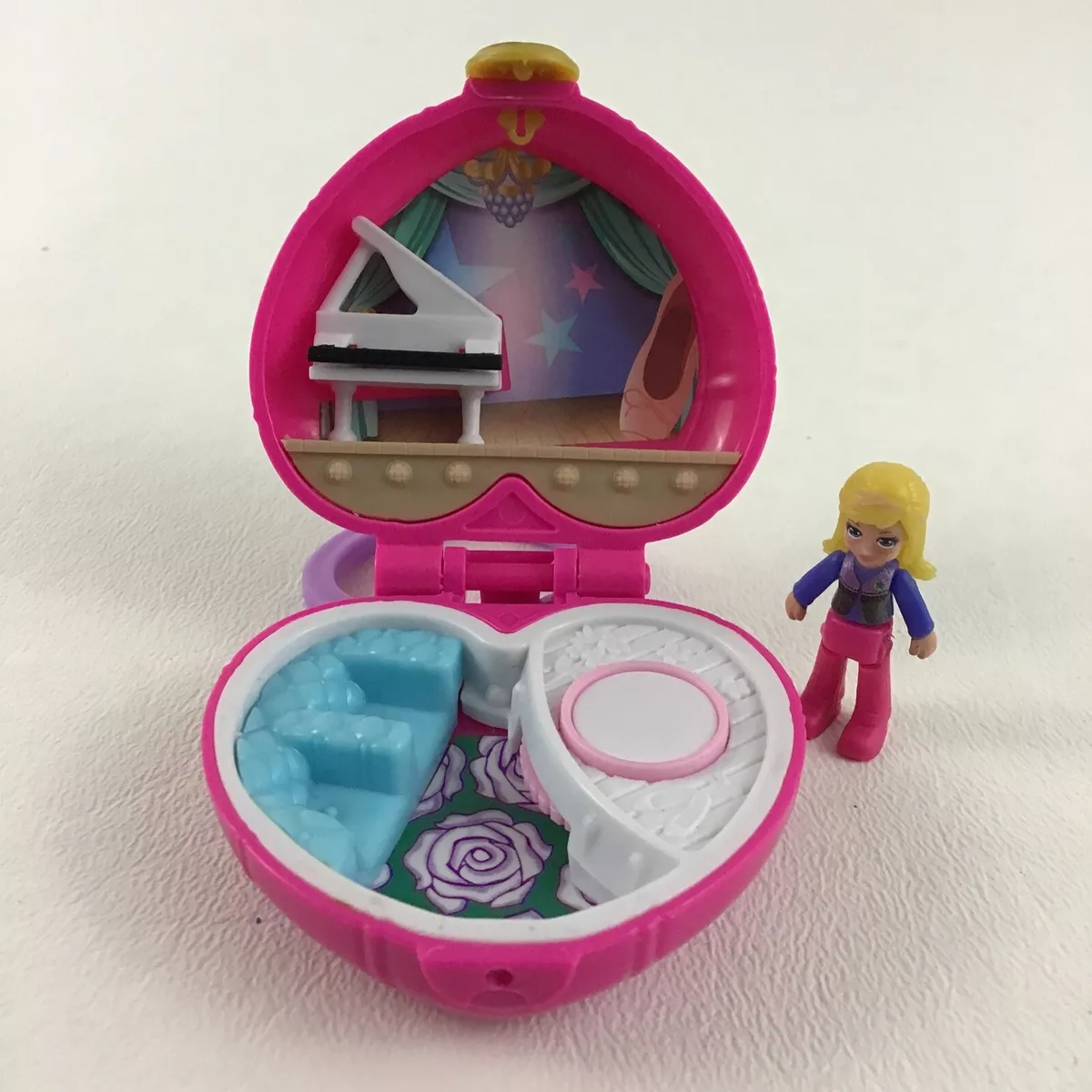 Polly Pocket Sashay Ballet Compact Playset Heart Mini Doll Figure