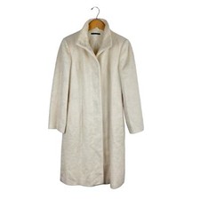 Sisley Ivory Italian Virgin Wool & Mohair Coat 6 Chic Modern Elegant