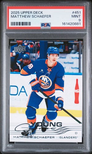 2025-26 Upper Deck Series 2 - Young Guns Matthew Schaefer #451 (RC) PSA 9