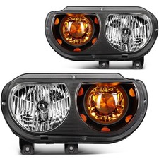 Headlights Assembly Pair For Dodge Challenger 2008-2012 2013 2014 Black Housing Headlights Assembly Pair For Dodge Challenger 2008-2012 2013 2014 Black Housing