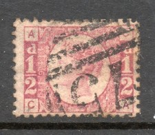GB 1870 QV &frac12;d rose red Bantam sg48 sg49 Plate 9 Used Cat &pound;700 CA