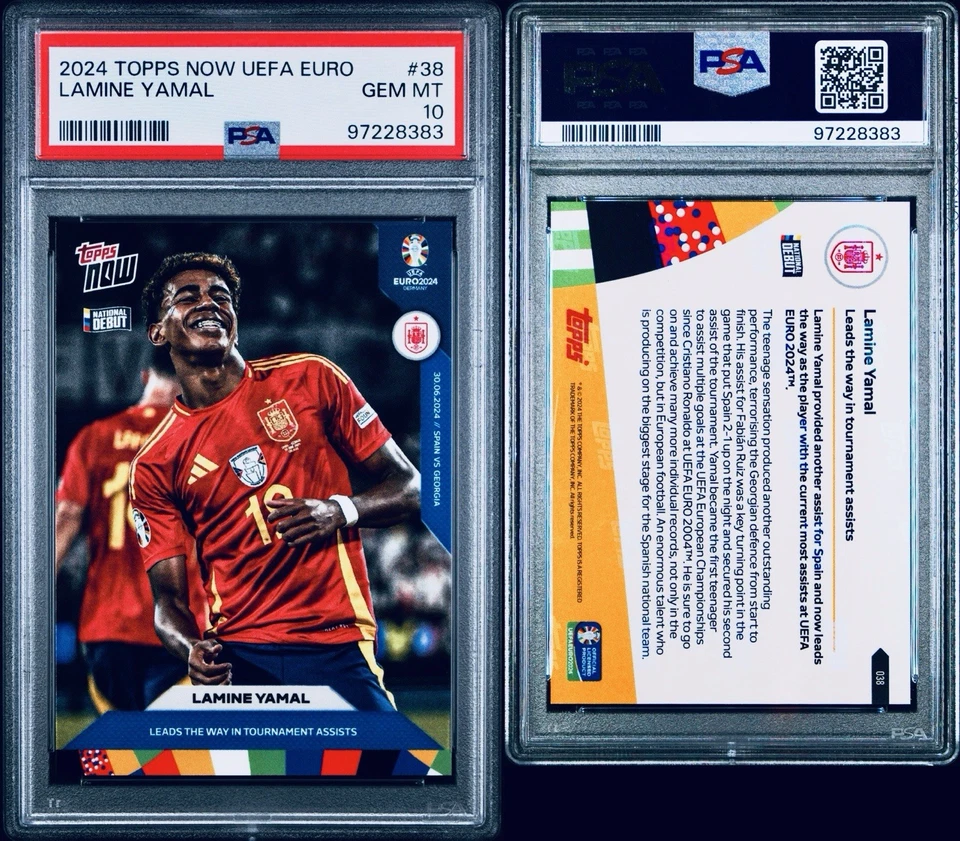 💥2024 Topps Now Uefa Euro #38 Lamine Yamal Rookie PSA 10 💎 - Image 3 of 3