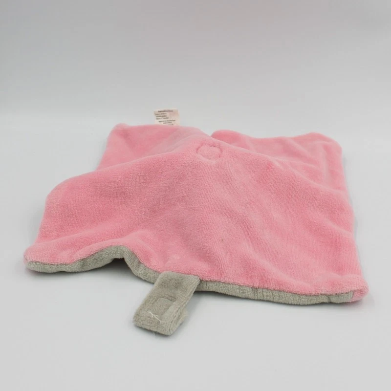 Doudou plat lapin gris rose BABOU - 22216 - Photo 2/2
