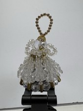 Vintage beaded safety pin Christmas angel handmade Vintage