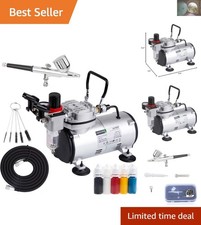 AS18-2K Airbrush Kit for Tattoo, Makeup  Craft Painting   Safe  Easy to Use